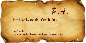 Prisztavok András névjegykártya